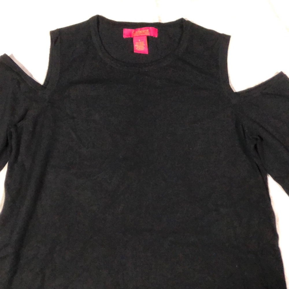 Catherine Malandrino Black Long Sleeve Top